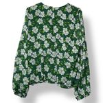 Draper James Women Floral Smocked Blouse XXL Green Garden Party Cottagecore Chic Photo 1
