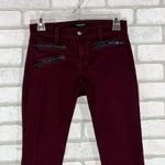 J Brand Zoey Triple Zip Skinny Jeans in Lava Burgundy Size 25 Photo 4