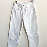 frame denim FRAME Le Hollywood High Waist Ripped Crop Straight Leg Jeans In Blanc Rips Photo 3