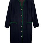 Kasper ASL Womens Navy Blue Shirt Dress Blazer Size 16 Lined Button Front Green Photo 0