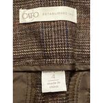 Cato Women’s Plaid Dress Pants Size 4 Brown Glen Check Straight Leg Career Work Photo 4
