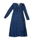 Farm Rio Lucy Dots V-Neck Dress Navy Colorful Long Sleeve Shift Size Small NWT Photo 1