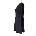 Loft  Chic Black sweater Dress with white Ruffle Trim Neckline Photo 6