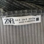 ZARA Black White Tie Dye Halter Sleeveless Ribbed Knit Midi Bodycon Dress Size S Photo 3