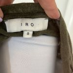 IRO  Liza Distressed Linen Long Sleeve Tee Army Green Photo 6