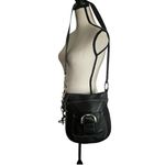 Bruce Makowsky Black Pebbled Leather Crossbody Handbag Photo 1