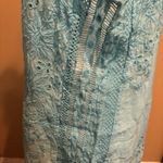 Johnny Was  Aqua Blue‎ Embroidered Eyelet Tank Tunic Size M Boho Resort Wear Photo 5