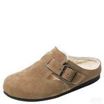 Winter outdoor leather cotton slippers Brown Size 6.5 Photo 2