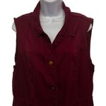 Cato  Drawstring Utility Cargo Military Inspired Vest Burgundy Maroon Red Button Photo 3