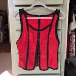 suede lace vest Red Photo 3
