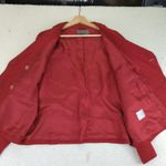 Jaeger Vintage  Red Twill‎ Double-breasted Blazer Jacket Women's Size XL Photo 6