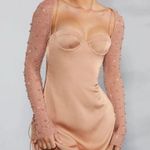 Oh Polly  Beige Dress with Beaded Detail Photo 0