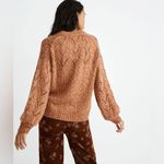 Madewell Pointelle Bubble-Sleeve Pullover Sweater Rust Brown Terra Cotta Medium Photo 2