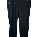 J.Crew  Black Casual Pant Joggers Gold Hardware Zippers Back Pockets Size 14 EUC Photo 0