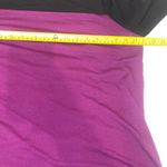 Massini  purple black color block long sleeve blouse roll up sleeves top shirt M Photo 6