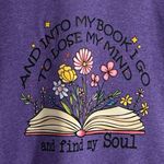 Gildan Book shirt small woman 100% cotton purple bookworm handmade NEW Photo 1