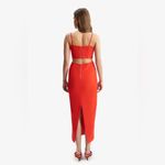 Bardot  Martini Midi Dress In Fire Red Size Large Photo 12