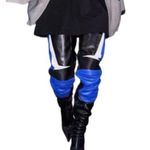 Faux Leather Motocross Thigh High Boot (New) Size 8/39 Black Photo 0