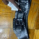 ZARA  Black Belt with Silver Studs Photo 2