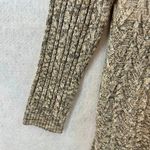 Jeanne pierre Jean Pierre Size Large Sweater Cable Knit Turtle Neck Long Line Cream Brown Photo 5