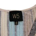 W5  Top Small Striped Button Tie Front‎ Short Sleeve Boho Casual Photo 1