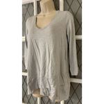Lilla P Women's Gray Ribbed Bottom Tee 3/4 Sleeve Size Medium Photo 2