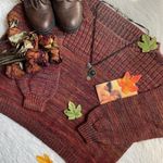 Knit striped chunky crewneck sweater Multi Size M Photo 6