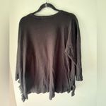 Cable & Gauge  Black 3/4 Sleeve Crewneck Sweater  Ruffle Side Slits Women’s Sz 2X Photo 1