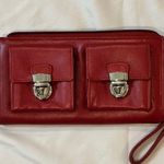 wilson's leather  Red Zipper Close Wallet with Silver hardware Photo 0