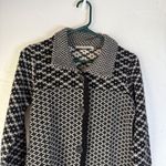 Chiaramente‎ Italy Wool Blend Cardigan Sweater Button Front Black Beige Small Photo 1