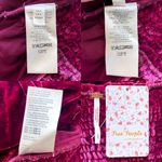 Free People Marie Velvet Open Back Crop Top Balloon Sleeves Red Small NWT Photo 5