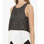 Derek Lam 10 CROSBY Cotton Eyelet Combo Tank Black Photo 0