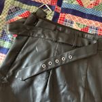 EXPRESS Black High Waisted Belted Faux Leather Mini Skirt Photo 17