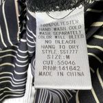 fab'rik  Striped Button Down Blouse Womens M Black White Career Chic Office Photo 4