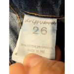 Driftwood  Distressed Cropped Jeans Ripped Knee Denim Blue Wash Size‎ 26 Photo 3