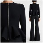 ALC Frank A.L.C. Nicola Zip-Front Peplum Cardigan Black Photo 1