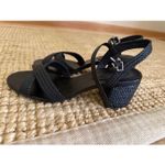 Schutz  Karima Black Braided Block Heel Sandals Women’s 7B Strappy Buckle Shoes Photo 3