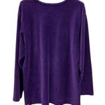 Denim and Co Purple Ribbed Velour Cotton Blend Long Sleeve Tunic Top Size Large Photo 6