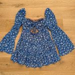 Majorelle  - Ailish Ditsy Floral Mini Dress in Blue & White Photo 0