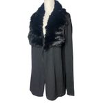 FATE Black Ribbed Knit Cardigan
Sweater Faux Fur/Angora Trim Size L Size L Photo 3