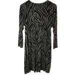 Soma Womens Zebra Print Baddie Dress Size M Twist Front Mob Wife Office Stretch Photo 2