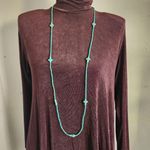 Turquoise Sead Bead Stretch Necklace with Cross Beads Matching Earrings Green Photo 4