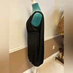 Bebe Y2K  Black Draped Bubble Hem Mini Dress – Size M Cape Shoulder Detail Photo 3