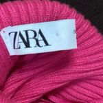 ZARA Brown Pink Colorblock Rib Knit Mock Neck Long Sleeve Turtleneck Sweater S Photo 2