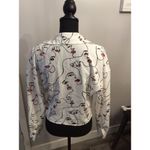 Milk & Honey Front tie Blouse XL Faces Lip Nails Womens White Photo 1