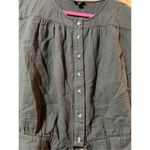 a.n.a  Green Button Front Woman’s Short Sleeve Top Size Small Photo 3