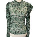Dolan Anthropologie Women’s Green Lace Blouse Size XS Photo 0