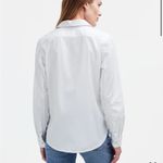 Madewell Denim Button-Up Shirt in Eyelet White: Garment-Dyed Edition Medium NWT Photo 2