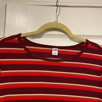Old Navy NWT Size M Purple Red Stripe Stretch Cotton Ribbed Knit Mini Dress Photo 3