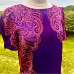 Juicy Couture  hot pink/purple design printed blouse with puff sleeves Photo 6
